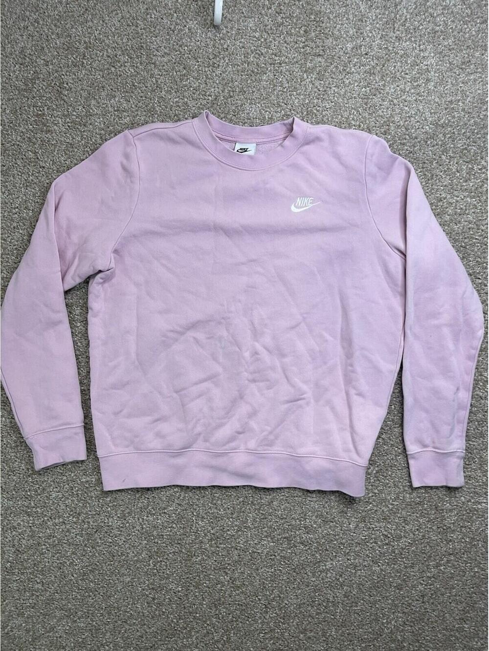 Nike Sweatshirt Women Pink Crew Neck Pullover Long Sleeve Size M